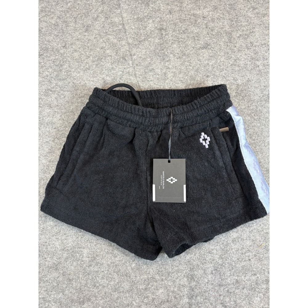 Marcelo Burlon Shorts Women 2XS Black Terry Cloth Italy $920 Retail Designer NWT